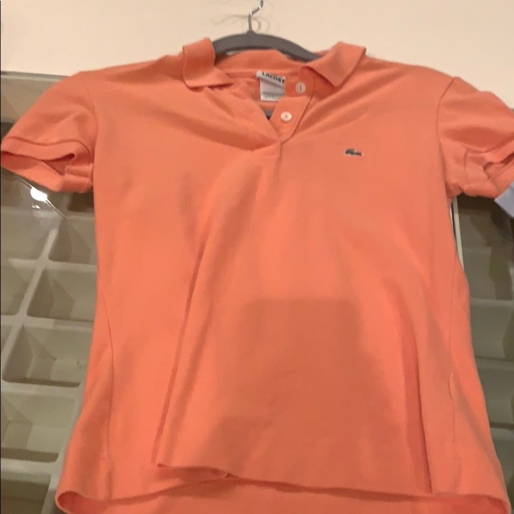 Lacoste polo, pale orange, mango like color